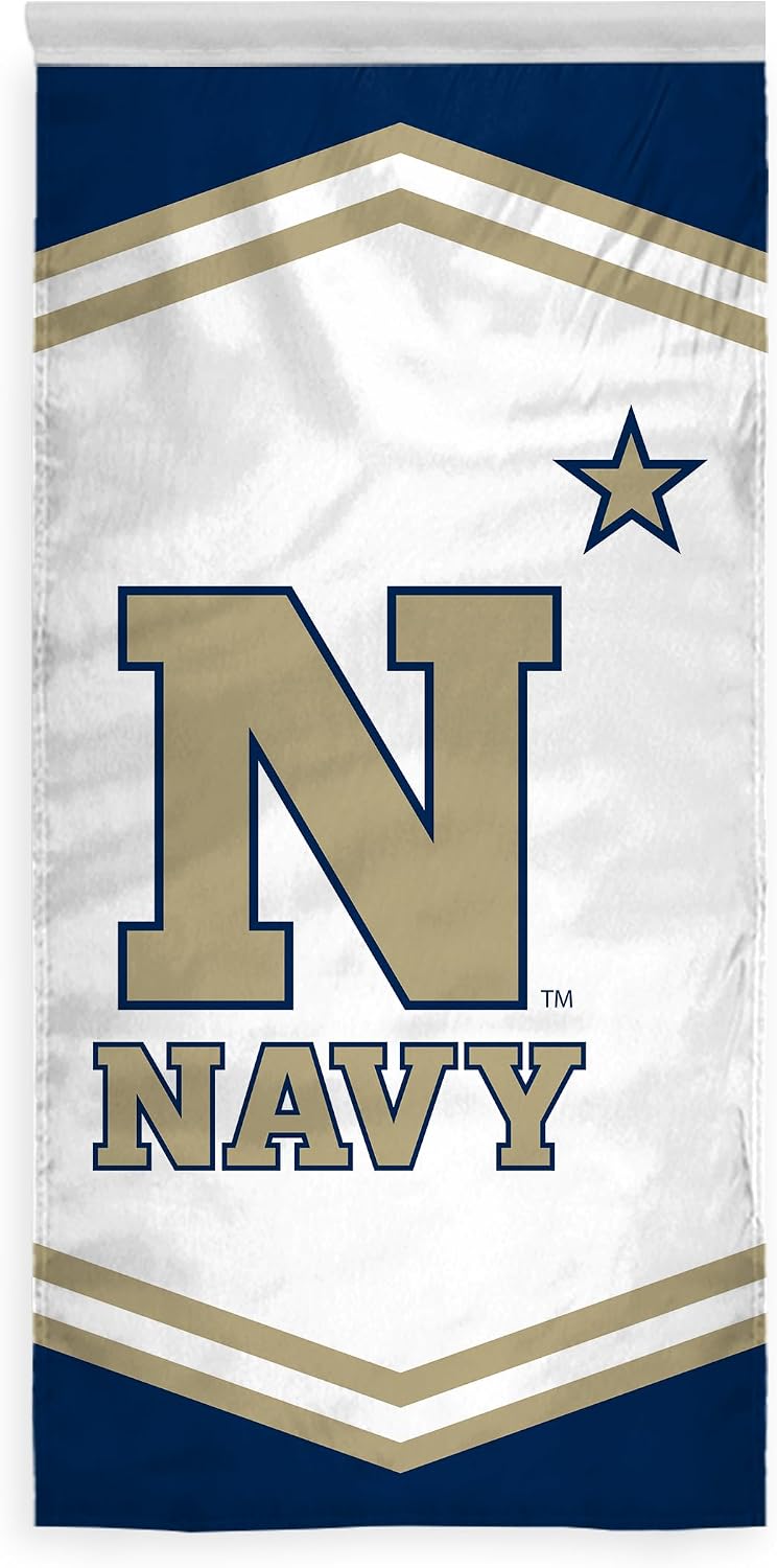 AGAS Naval Academy Anchor Banner Scroll Sign 17.5" × 48" with Hanging Cord – Polyester Midshipmen Wall Banner