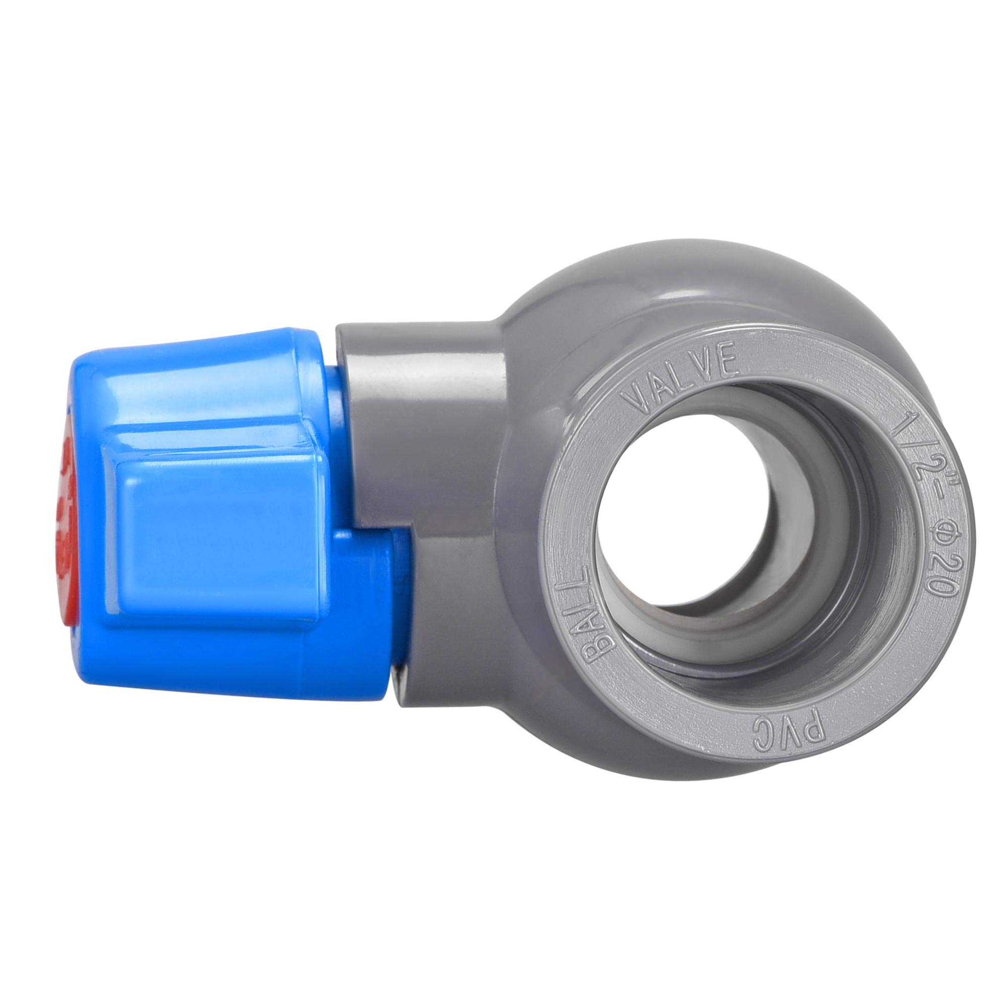 Lot De 5 Vannes à Bille PVC G1/2 Femelle | Pour Aquarium, Piscine, Irrigation | Robinet Réglable Bleu/rouge
