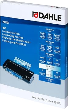 Dahle Laminating Pouches A4 250 Micron 2x125 - Pack of 100 Glossy