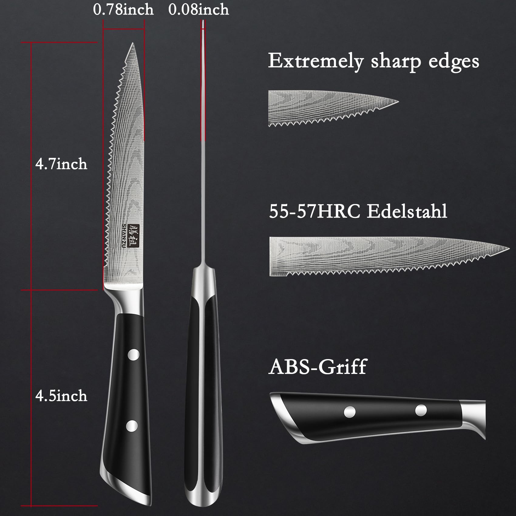 Shan Zu Steakmesser Set 6-teilig – Bild 3