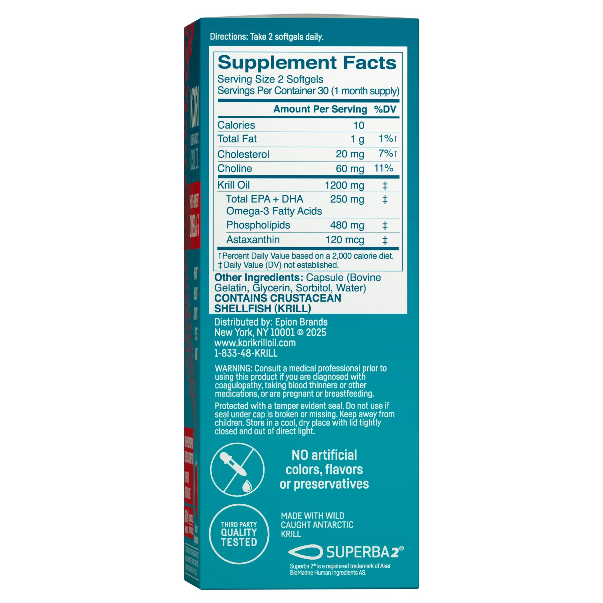 Kori Krill Omega-3 Supplement, 600 mg - 60 Count (Pack of 1) — Amazon image 2