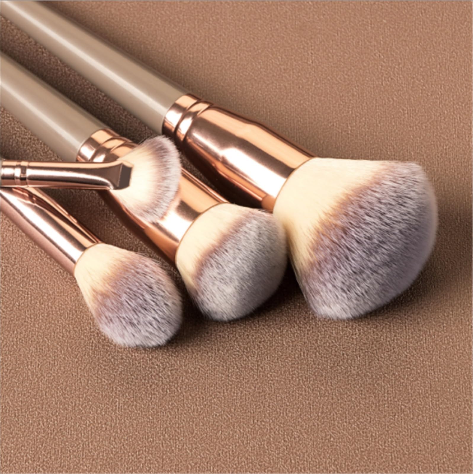 Pinsel Werkzeuge Make-up-Pinsel-Set, 15-teilig, Make-up-Pinsel, Rouge, Lidschatten, Mischpinsel-Set Gesichtsbemalung(Khaki)