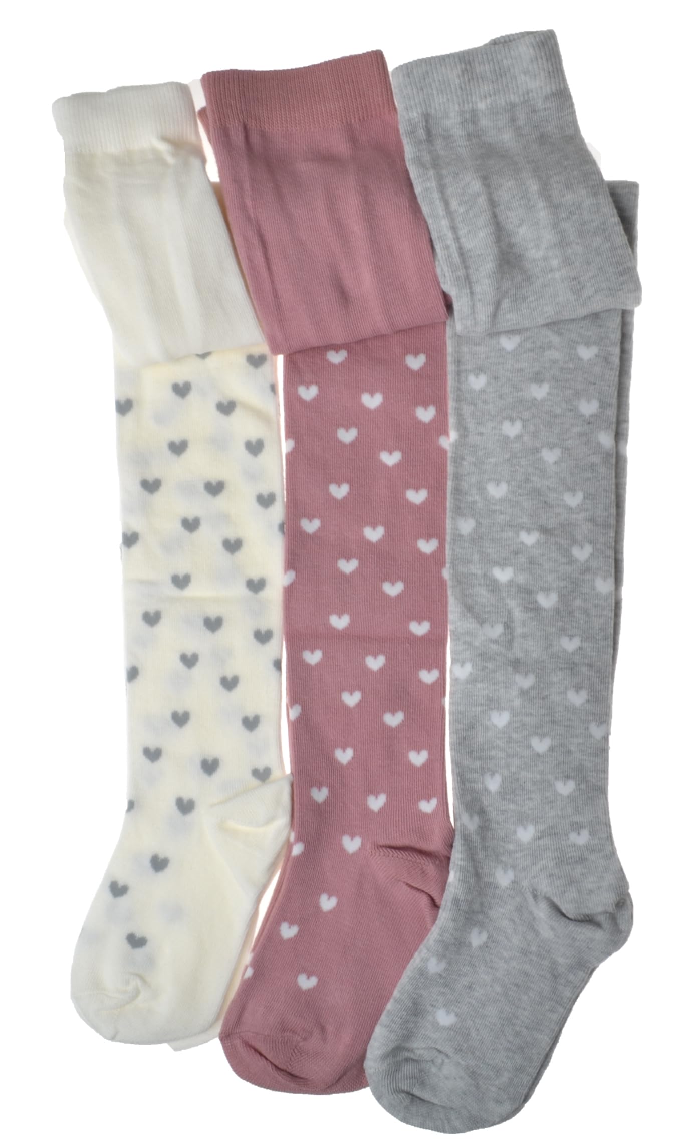 WB SOCKS 3 pairs of Hearts Girls Tights - Cotton Variety of sizes