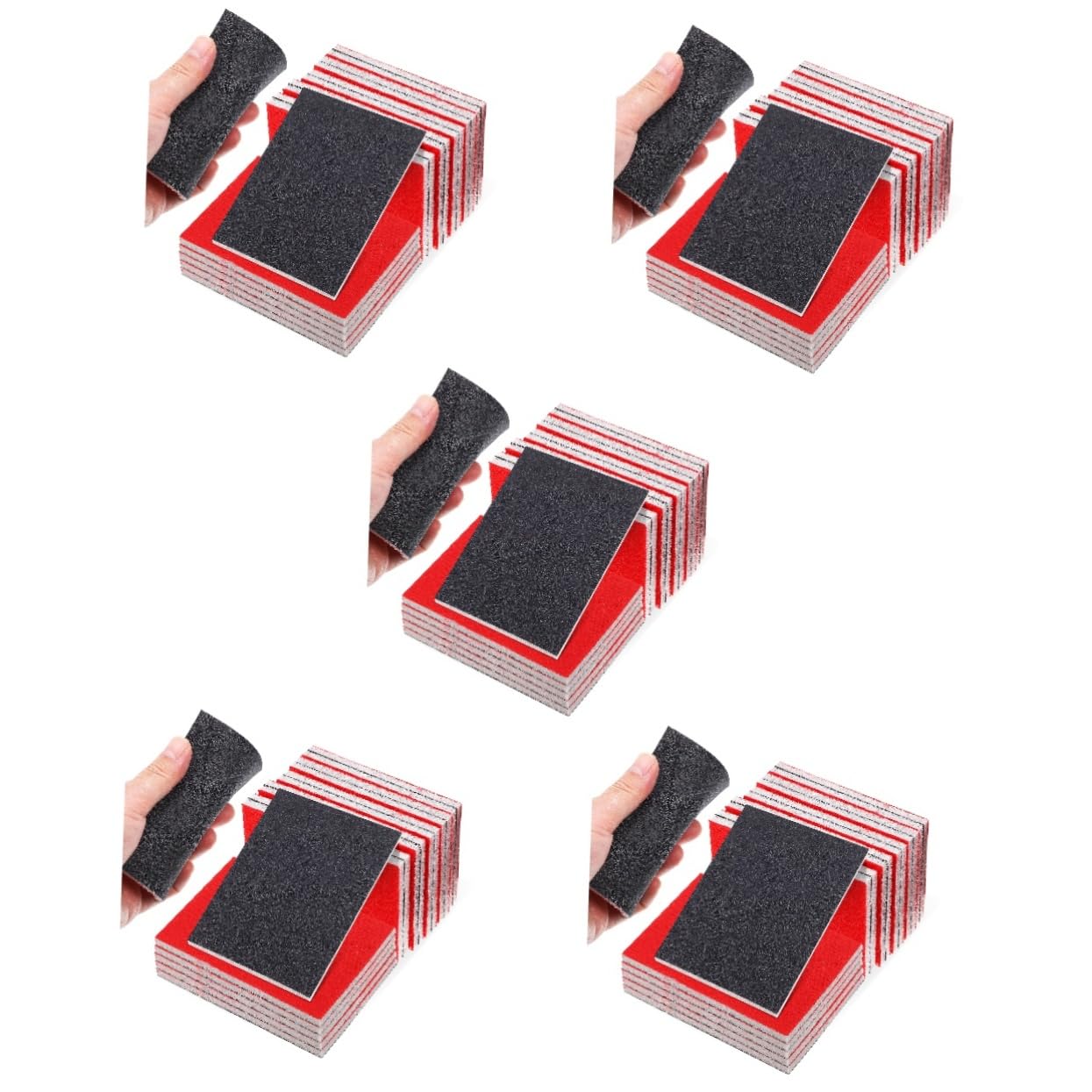 PartyKindom 5sets Multi-Function Sanding Pad Set Sand Paper for Car Automotive Sanding Kit Sanding Sponges Foam Pads 10-Pack Easy to Handle 20pcs*5