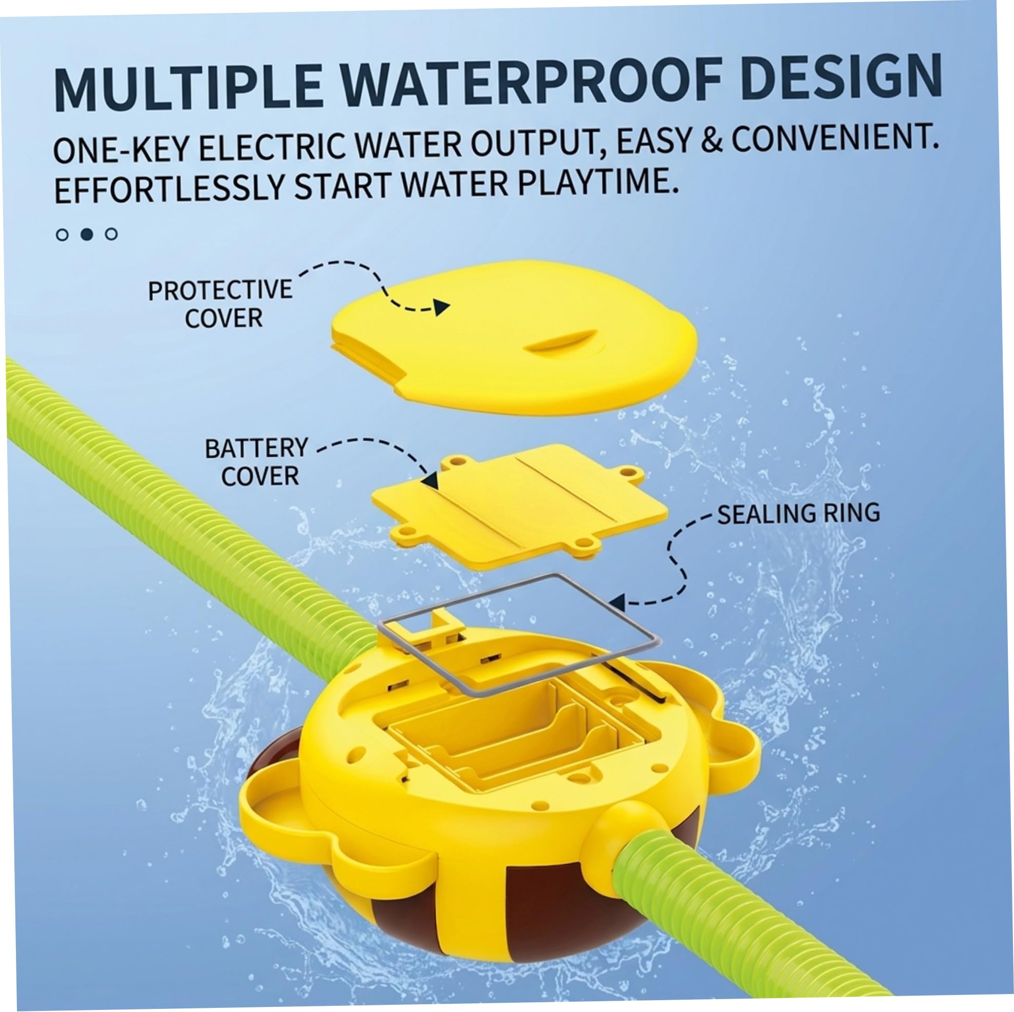 Baby Bath Sprayer, Fun Bee Shower Head for Bathtub with 360° Rotation & Strong Suction Cup, Toddler Bath Toy for Easy Rinsing Baby Sprayer — view 2