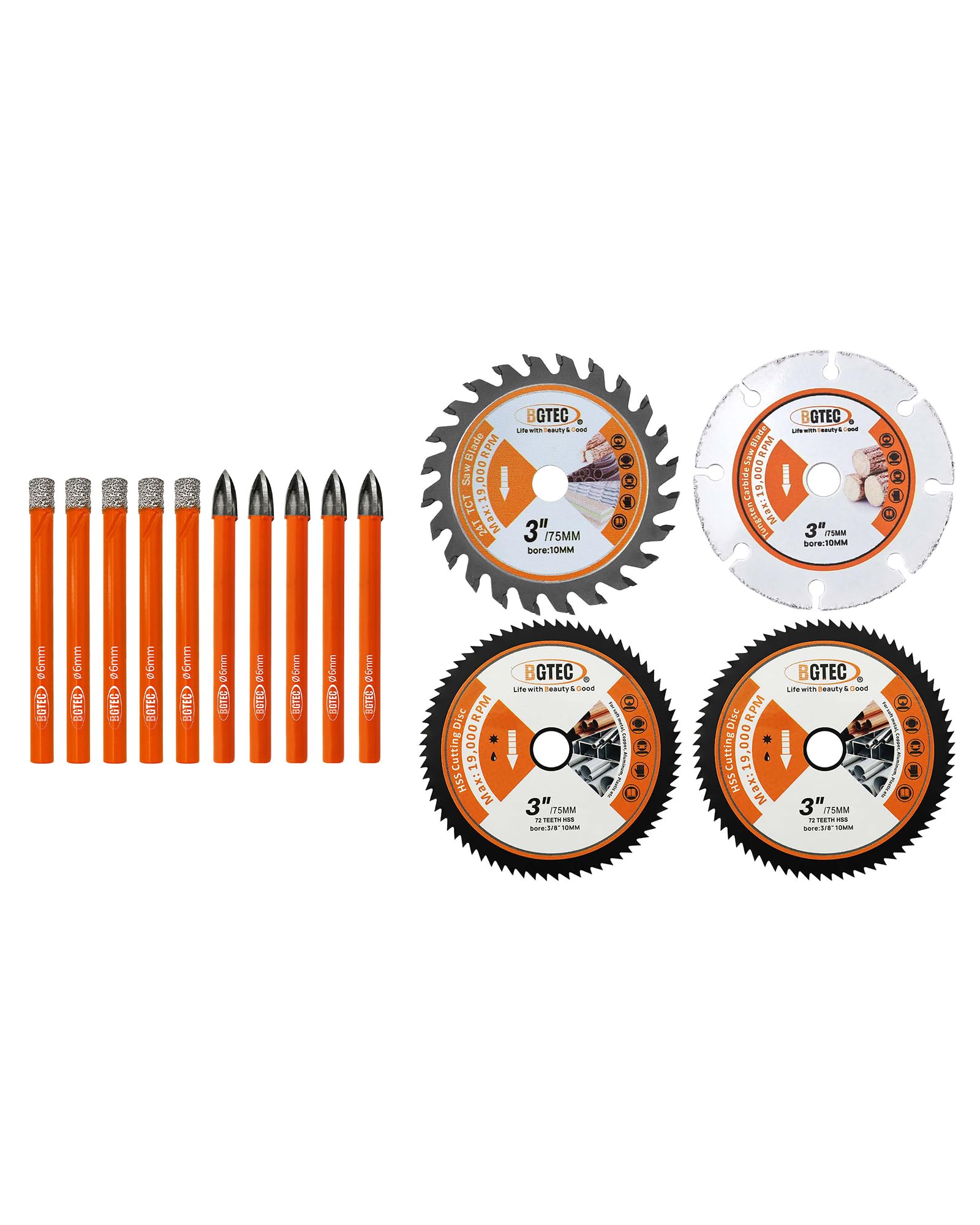 Mèches diamantées BGTEC 6 mm pour éviter de casser le carrelage au perçage