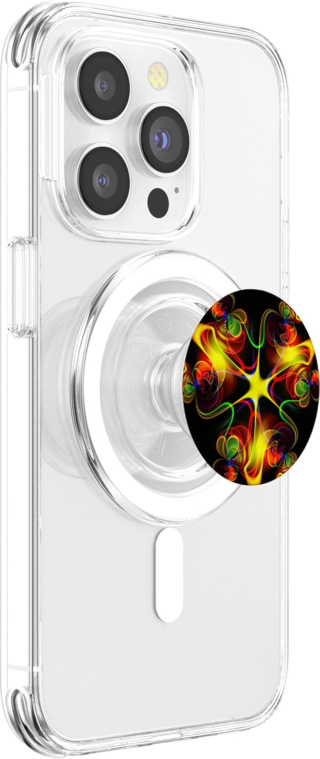 Yellow Green Red Futuristic Luminous PopSockets MagSafe PopGrip for iPhone