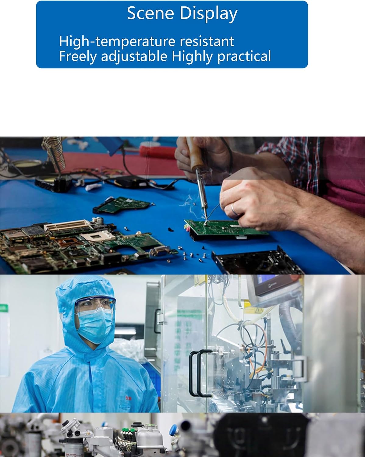 Solder Fume Extraction Ducting - 7.5 x 180cm Positioning-Free Suction Arm for Industrial Ventilation, Effective Smoke Removal and Air Filtration System