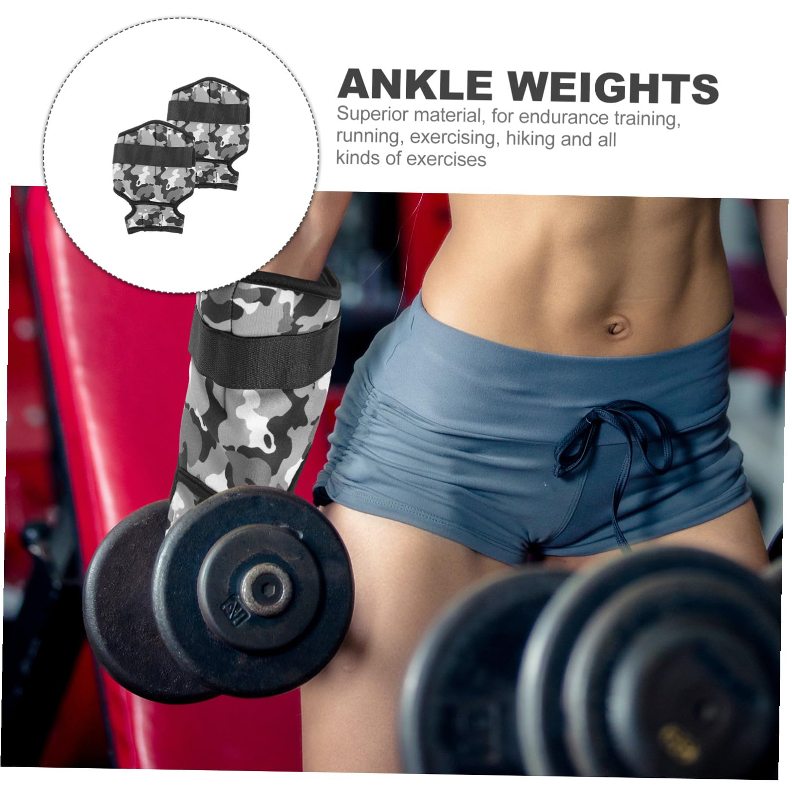 Pesas de Tobillo Ajustables para Entrenamiento Correas Adhesivas, Peso 0.5kg, Material Poliéster E Hierro, Ideales para Correr y Ejercicios de Resistencia