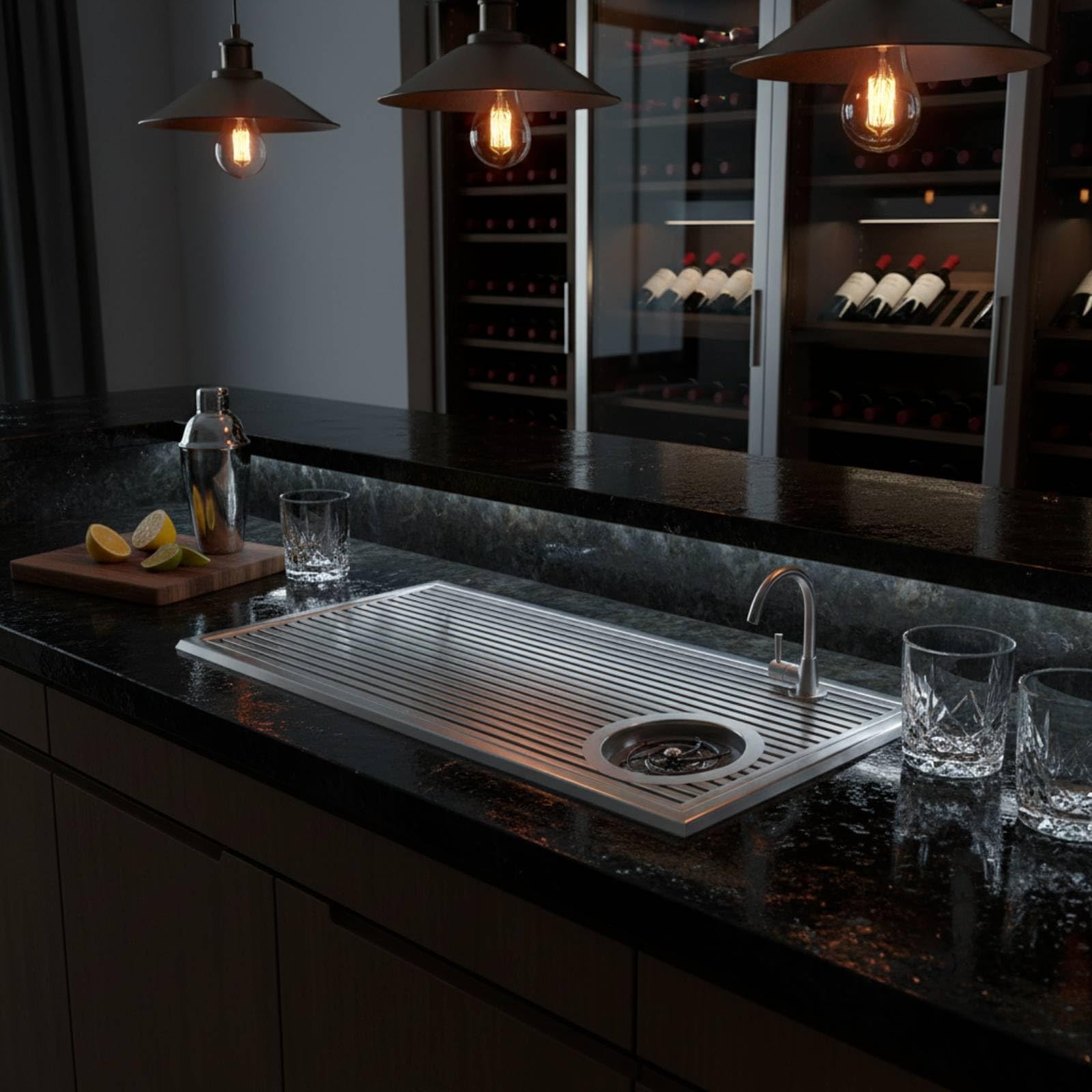 Station de Préparation de Café Plateau d'Égouttage Planche à Rinçage Actionnement par Pression Bac de Récupération Inox Cadre Résistant Adaptée aux, Or Rose, Nouveau Style Chinois