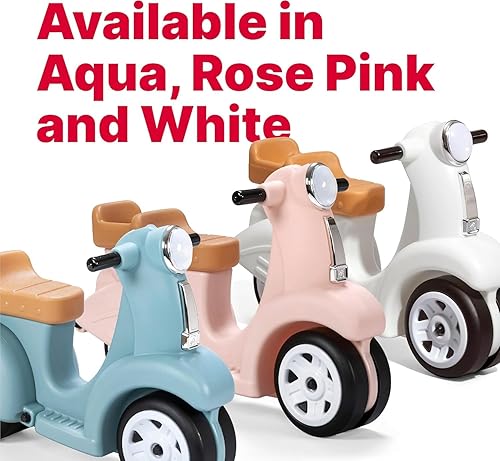 Miniatura 7 de Step2 Scooter de paseo  Rosa  Juguete de paseo con diseño de estilo vintage, scooter de pie a suelo con cuatro ruedas para mayor estabilidad