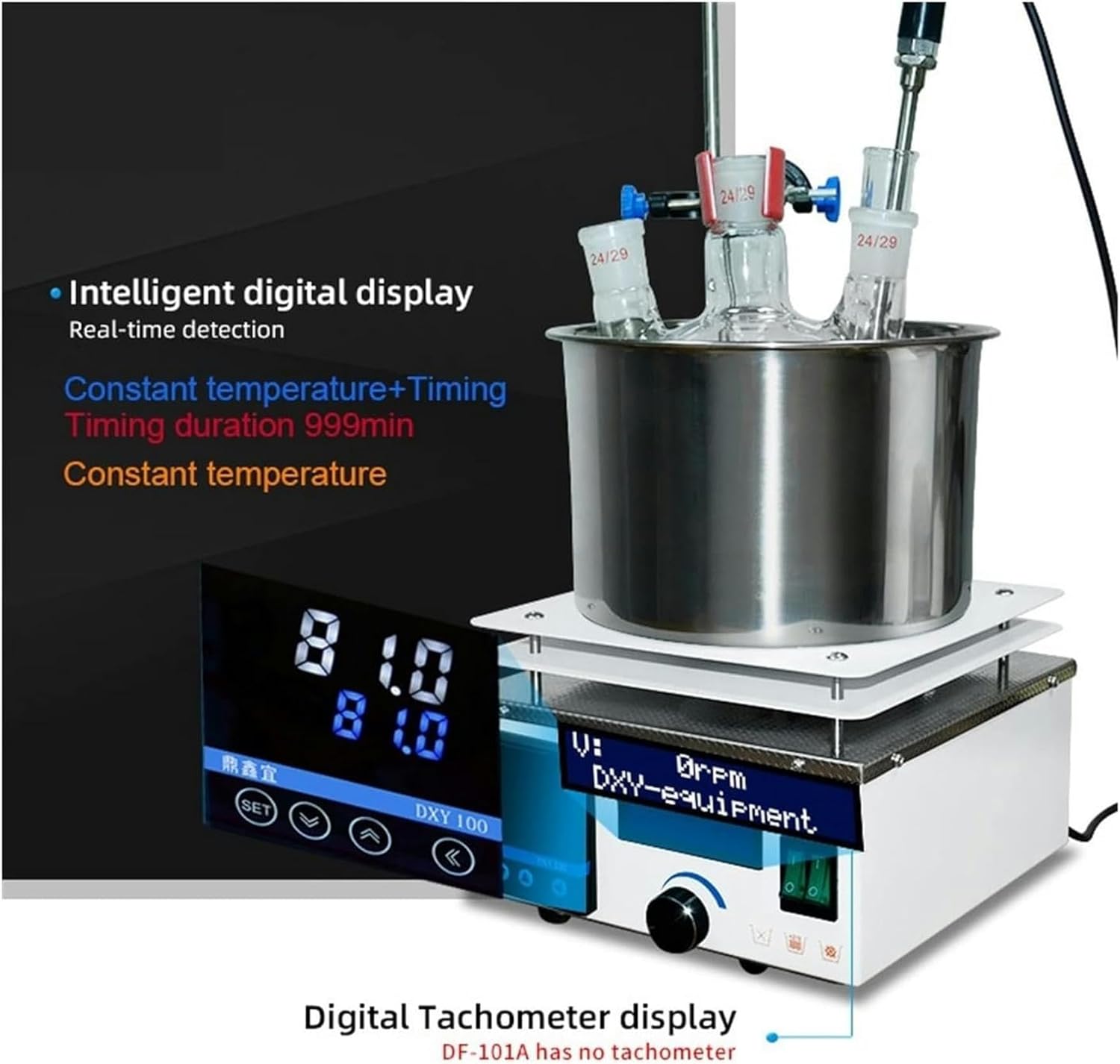 AMNOOL Magnetic Stirrer Mixer Heating Magnetic Stirrer Lab Digital Display Constant Temperature Mixer Large Capacity, High Speed (Color : Df-101S) (Df)/1pc