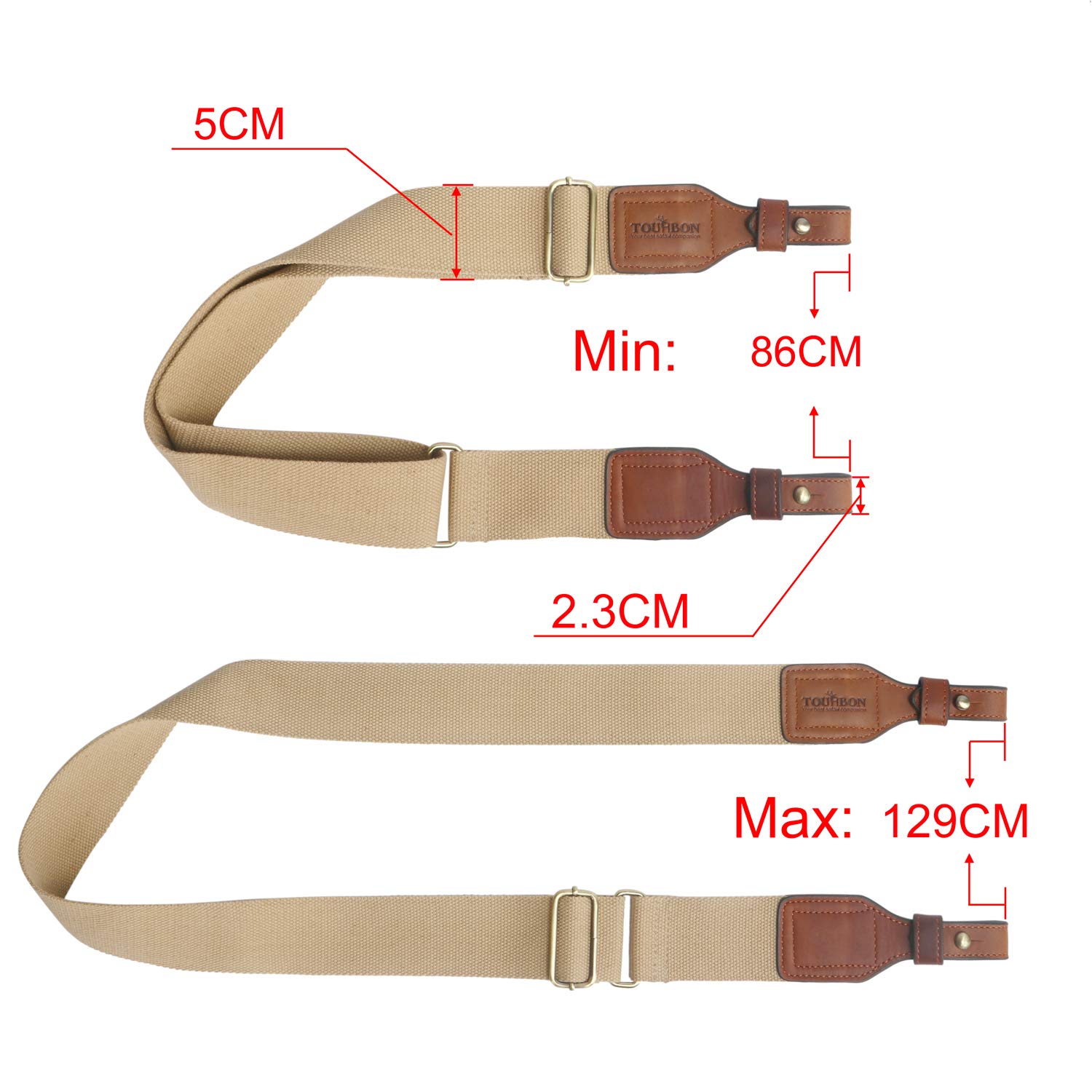 Tourbon 2 Baumwolle und braun Leder Gun Sling Gewehr Tragegurt