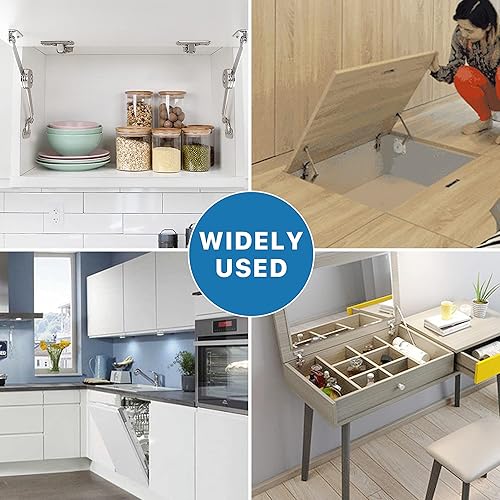 Miniatura 7 de Worldity Paquete de 2 bisagras de soporte de tapa de caja pequeña, bisagra de soporte de tapa de caja de juguetes, bisagras plegables de cierre