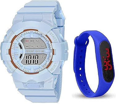 NEO VICTORY Sky Blue Digital Watch & Blue LED Digital Watch for Boy & Girls
