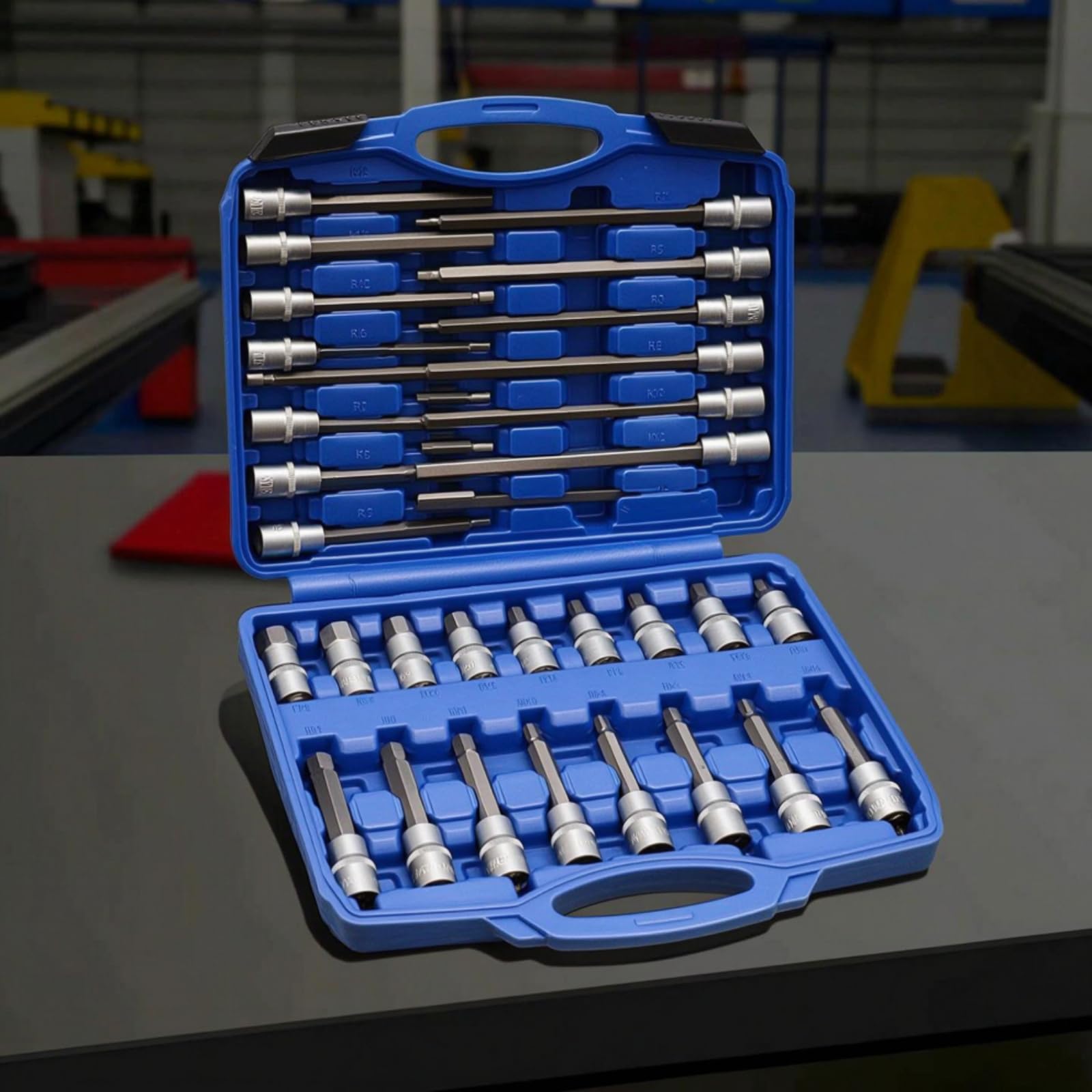 30 Pezzi Set di Chiavi a Bussola e Inserti Resistente Valigetta Rigida con Bussole Portatile Cassetta Degli Attrezzi con Cricchetto per Garage