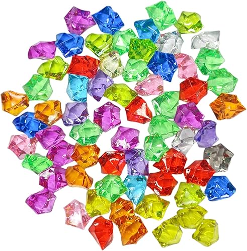 Diamantes de plástico multicolores, 160 piezas de rocas de hielo trituradas de acrílico triturado, piedras preciosas acrílicas a granel para