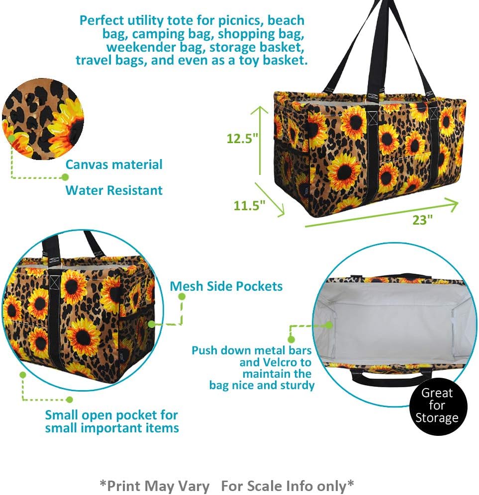 NGIL Utility Tote Bag (Leopard Sunflower-black)