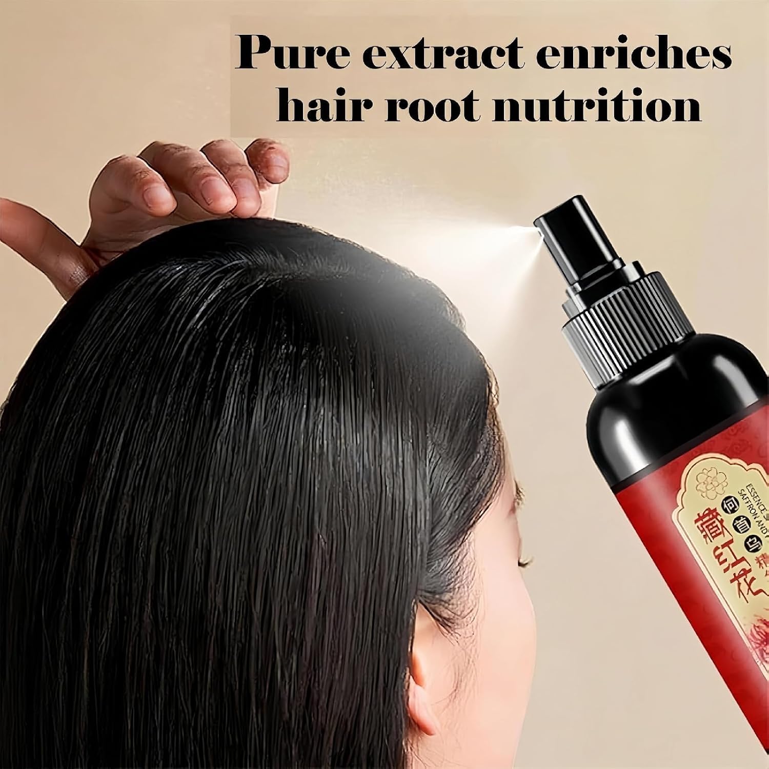 Saffron Hair Blackening Spray, Affron And Polygonum Multiflorum Essence Spray, Saffron Hair Spray, Suitable For Everyone (3PC)