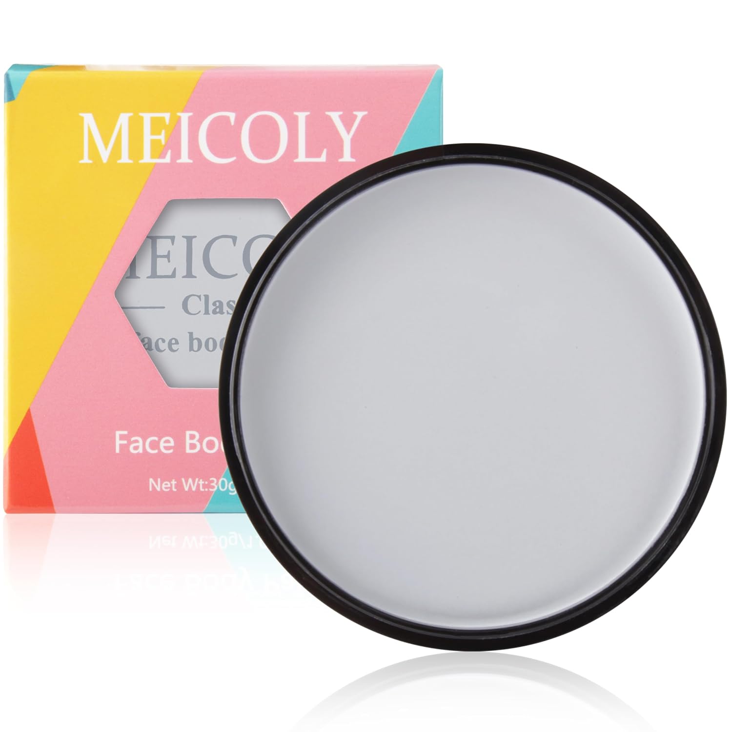MEICOLY Grey Face Body Paint,30g/1.05oz Water Based Washable Face Paint, Zombie Makeup for Adult and Kid,Gray Body Paint,Halloween SFX Grayscale Homestuck Cosplay Makeup,Light Grey
