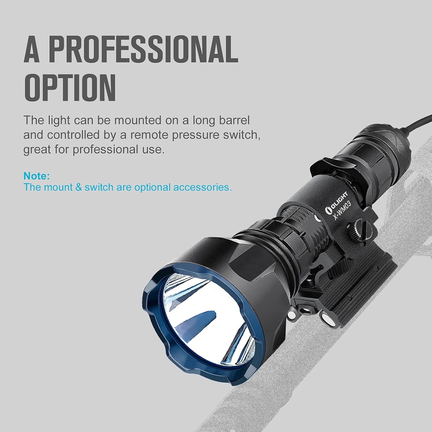 OLIGHT Warrior X Turbo 1100 Lumens Tail Switch Tactical Flashlight, 1000 Meters Throw, IPX8 Waterproof, with Rechargeable Battery, Holster, Lanyard etc