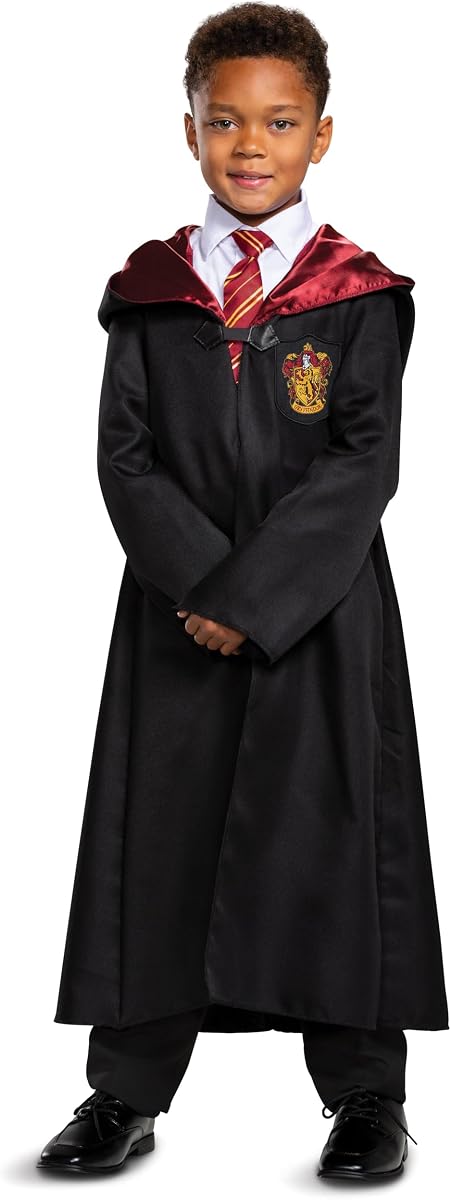 Disfraz de Harry Potter Bata de Gryffindor, Batas Oficiales del Mundo Mágico, Accesorio de Vestir Clásico para Niños, Talla Infantil (7-8)