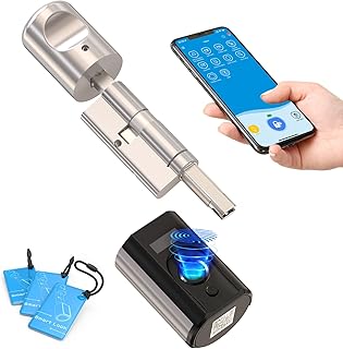 WELOCK Touch63 Türschloss Fingerabdruck,mit RFID Karte,APP,WiFi,Fingerabdruck Schloss haustür IP65,Elektronisches Türschloss,Einstellbarer Schließzylinder für Türen von 50-100mm,Smart Türschloss
