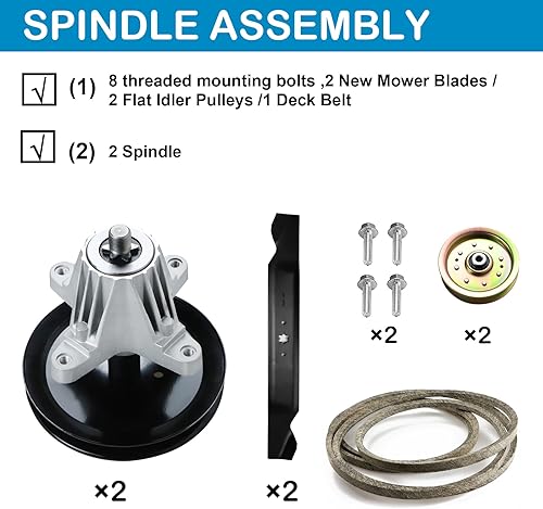 Miniatura 10 de Dibanyou Polea de montaje de husillo para cortacésped reemplaza a Cub Cadet MTD Rover Troy Bilt 46 pulgadas Deck LTX1045 LTX1046 LTX1042, 618-04636