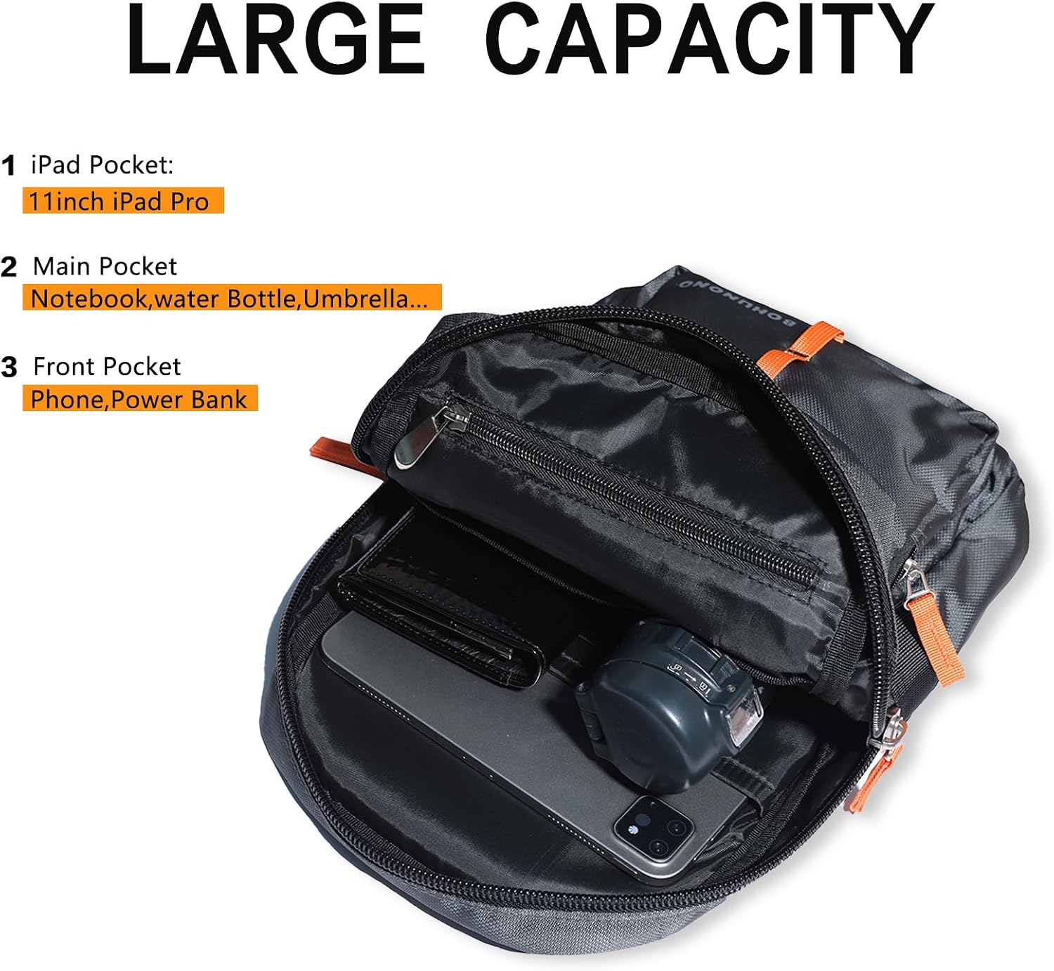 Crossbody Sling Bag Backpack for Men Women,One Strap Backpack for Travel,Anti Theft&Waterproof Sling Bag for Hiking image 4