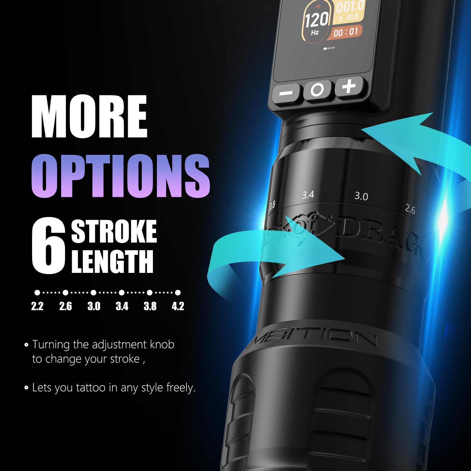 Amazon | Ambition ワイヤレスタトゥー マシン 6ストローク長さ 2.2mm