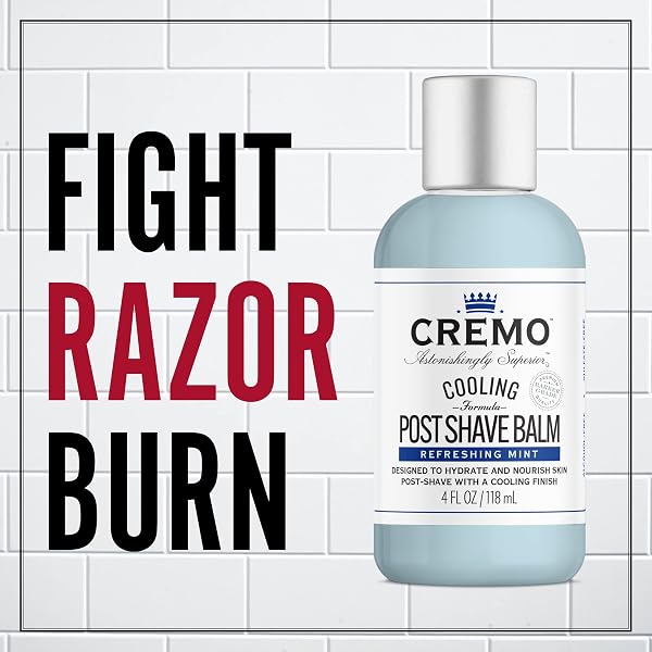 Nahaufnahme der kühlenden Textur des Cremo Post Shave Balms mit Minzduft.