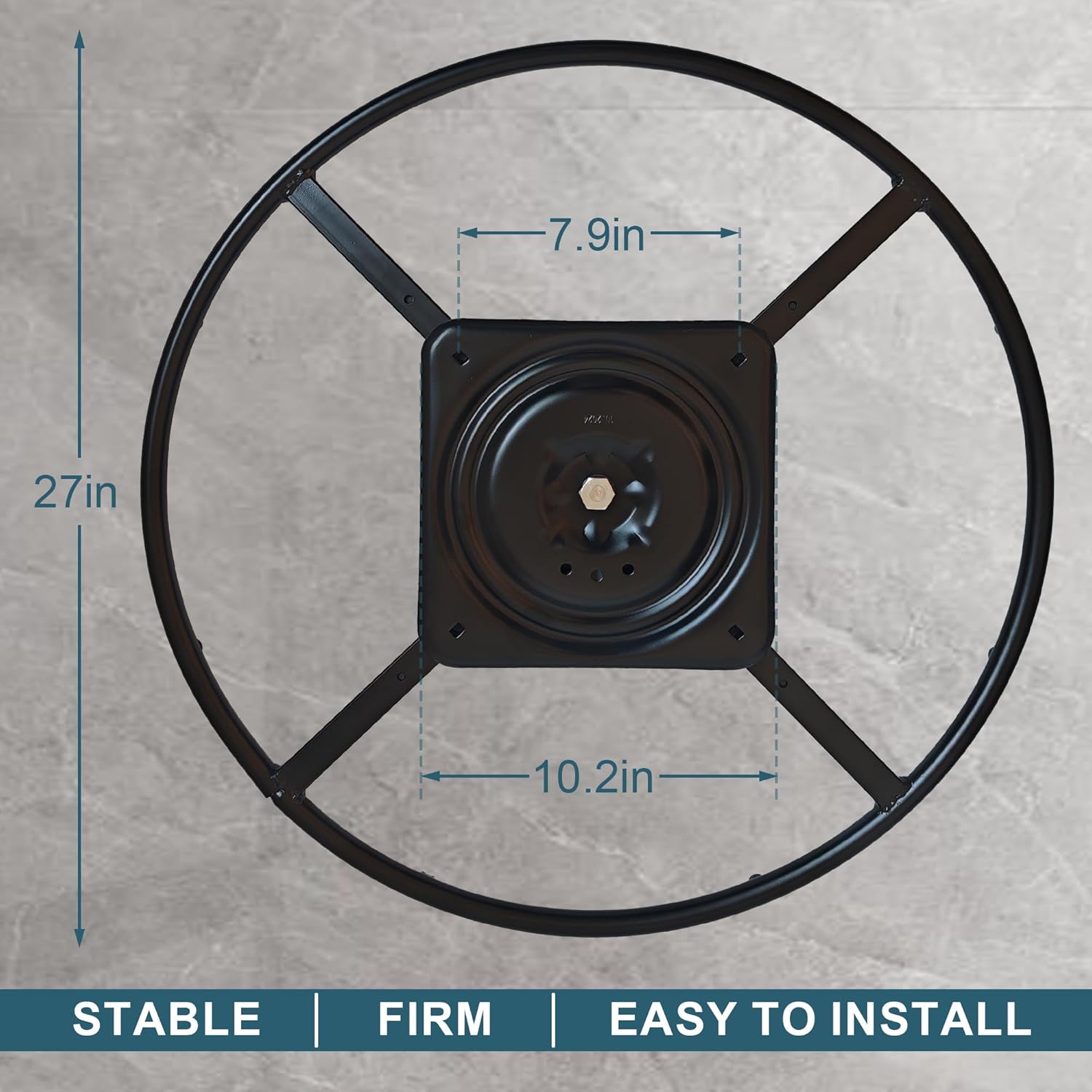 Recliner Swivel Ring Base Replacement with Plate,Heavy Duty Furnitures Sofa Chair Swiveling Bottom Parts (27 inch)