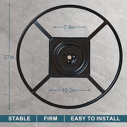 Miniatura 3 de Repuesto de base de anillo giratorio reclinable de 27 pulgadas con placa, muebles resistentes, sofá, silla, partes inferiores giratorias