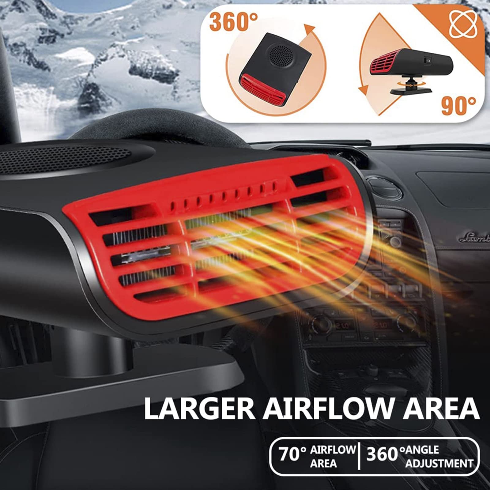 Chauffage de voiture portable 12 V - Anti-buée - 150 W - Allume-cigare 2 en 1 - Chauffage / refroidissement - Mini chauffage voiture - Auto Chauffage de voiture portable 12 V - Anti-buée - 150 W - Allume-cigare 2 en 1 - Chauffage / refroidissement - Mini chauffage voiture - Auto