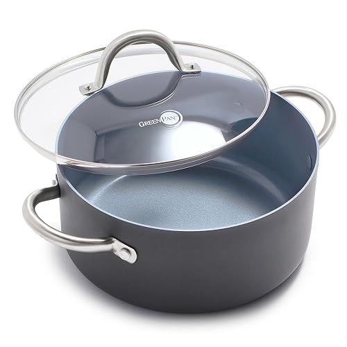 GreenPan Lima 5.2QT Nonstick Stock Pot with Glass Lid, Nontoxic