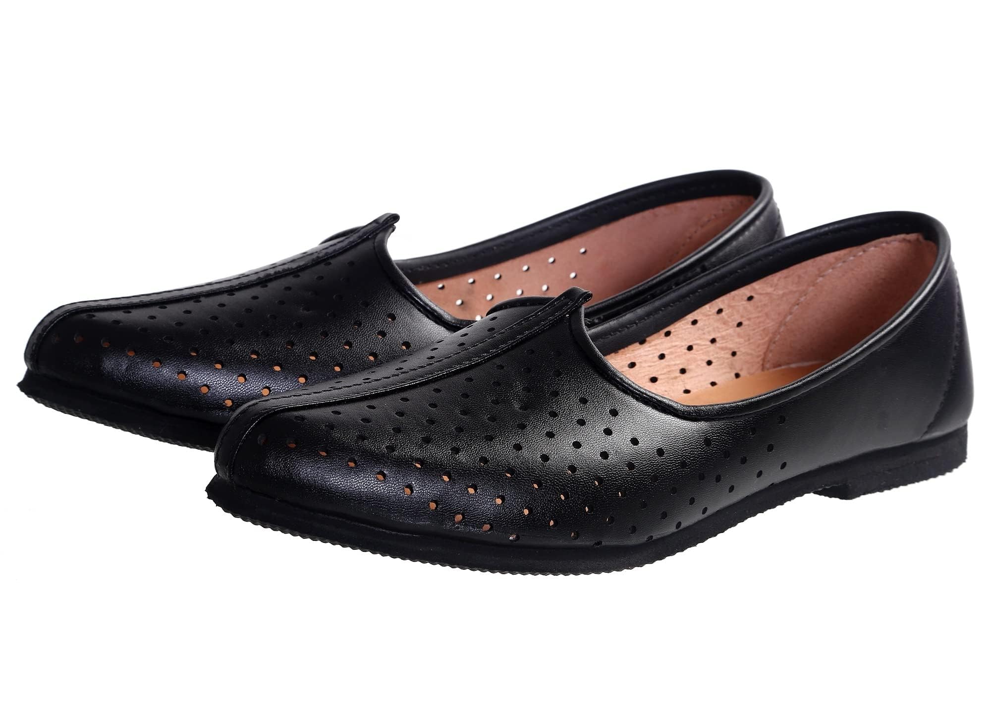 Jalsa Men’s Laser Cut Slip-On Loafers | Perforated Breathable Design | Comfortable Padded Footbed | Durable Lightweight Sole | Office Shoes-image-19
