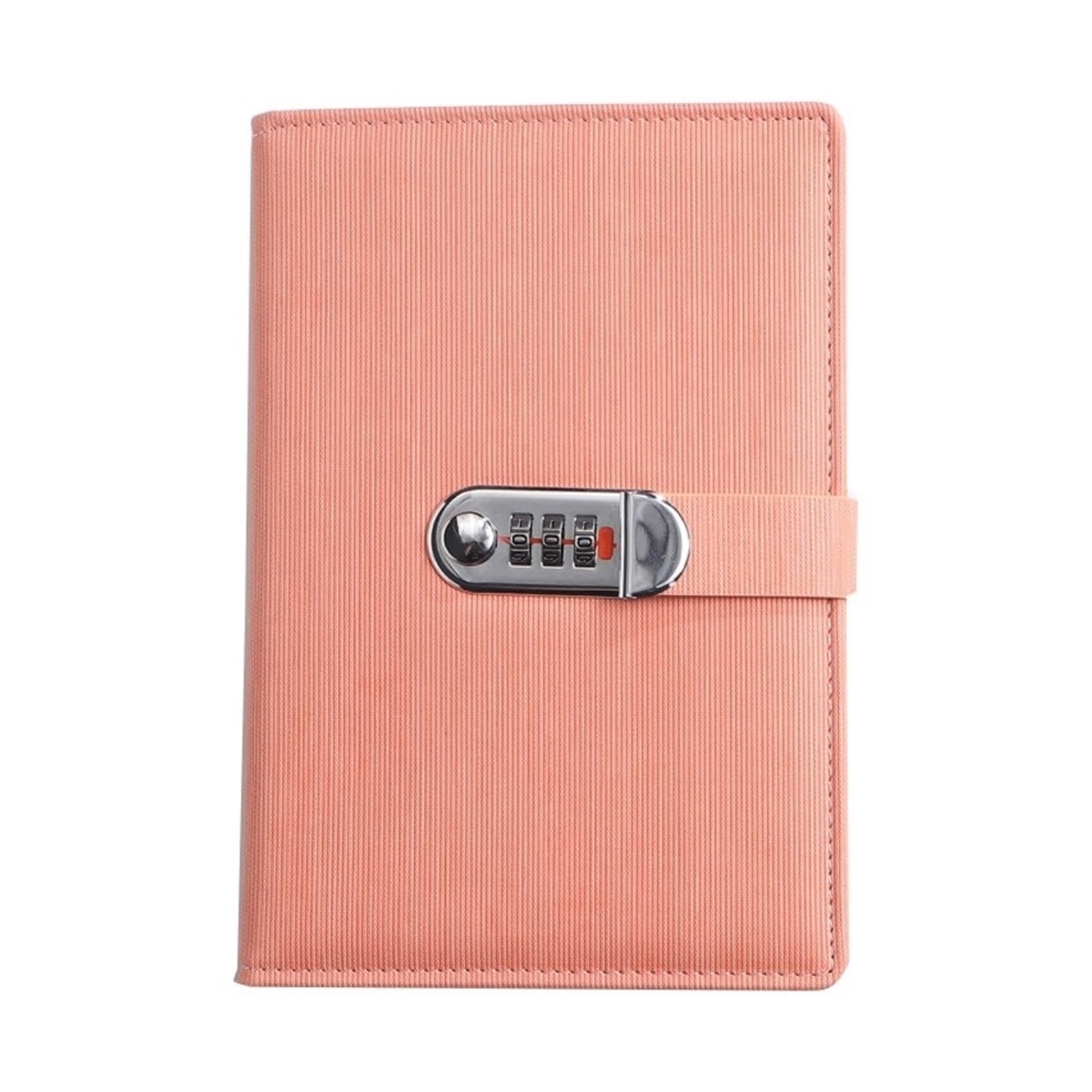 Notizbuch A5, Retro-Passwortbuch mit Schloss, Tagebuch, Studentennotizbuch, Notizbuch mit Unterpasswortschloss, für Studium und Arbeit (blau) (Pink A5)