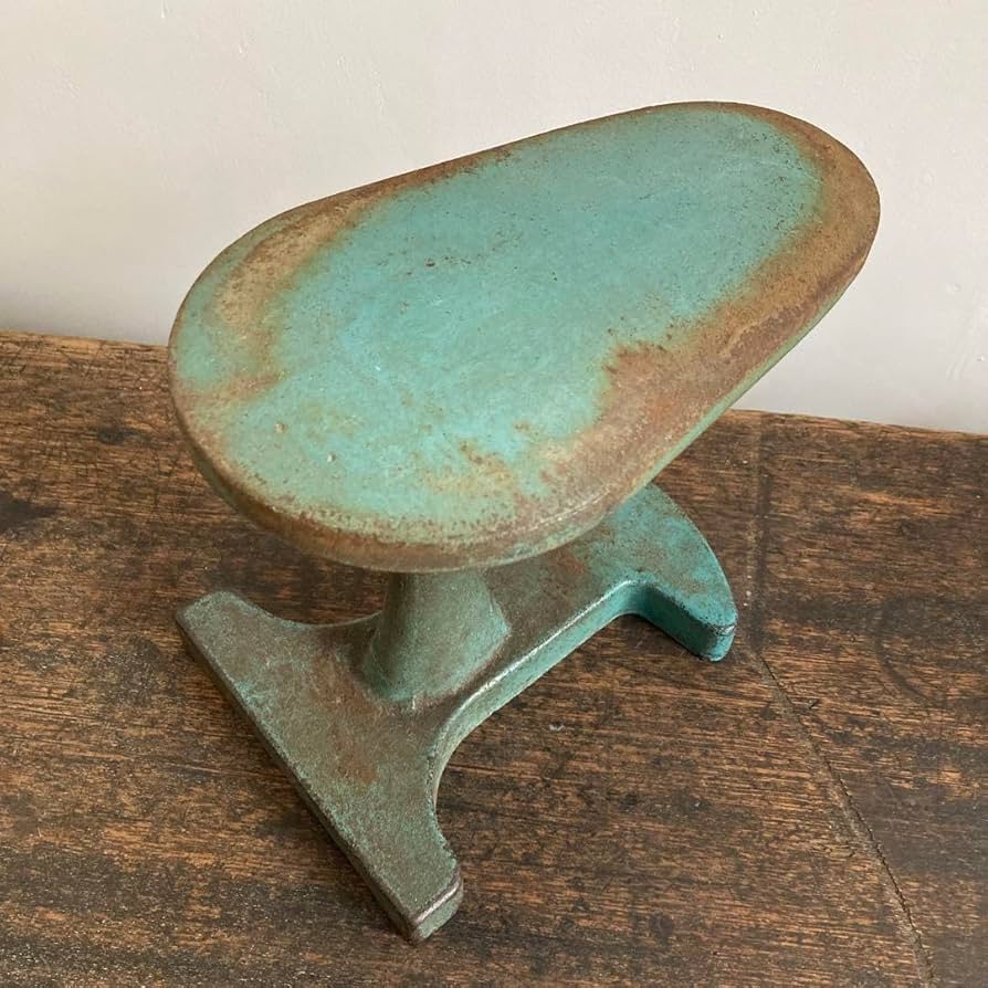 靴 修理台 台座 金床 アンビル アイアン 鉄 木製 古道具 レトロ ビンテージ ヴィンテージ 靴台金 アイアン オブジェ 修理用金台 靴型