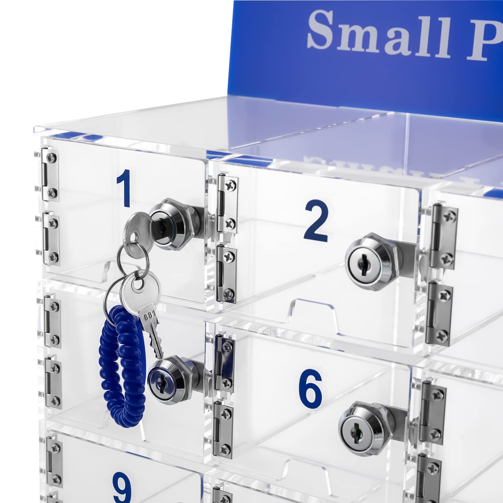 Cell Phone Storage Locker, 20 Slots Acrylic Material With Door Locks And Keys, Wall-Mounted - View #9