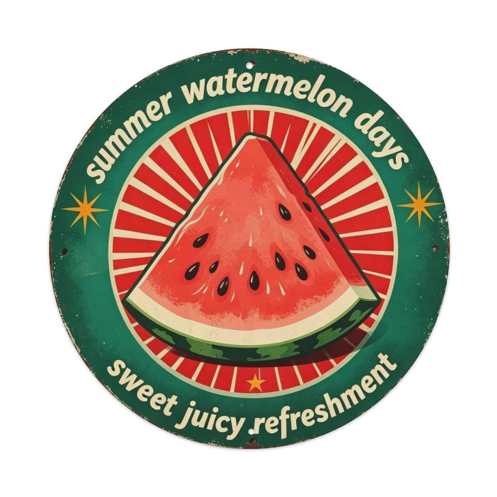 Summer Watermelon Days Metal Tin Sign Plaque