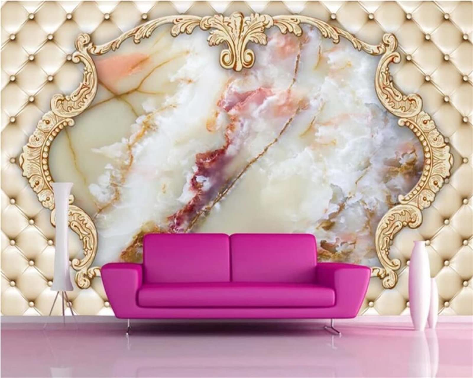 Mural 3D salon tapeta złota tapicerka marmur PCW samoprzylepna sypialnia tło naklejka ścienna sztuka ścienna