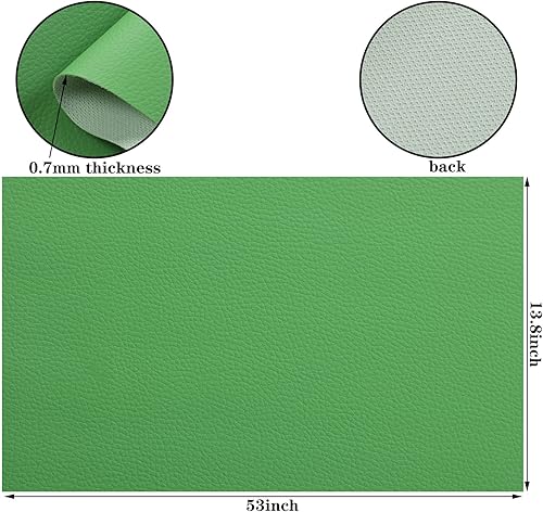 Miniatura 61 de Picheng Hojas de piel sintética de color sólido con textura de lichi, 13.8 x 53 pulgadas, rollo de piel sintética suave muy adecuado para hacer