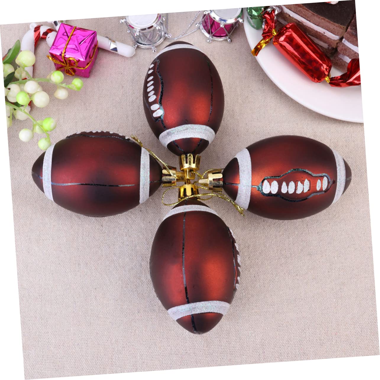 Ciieeo 3 Juegos De 12 Adornos Navideños con Temática Deportiva para Fiestas Navideñas Adornos Decorativos para Árbol Hogar Boda Compromiso Barandilla.