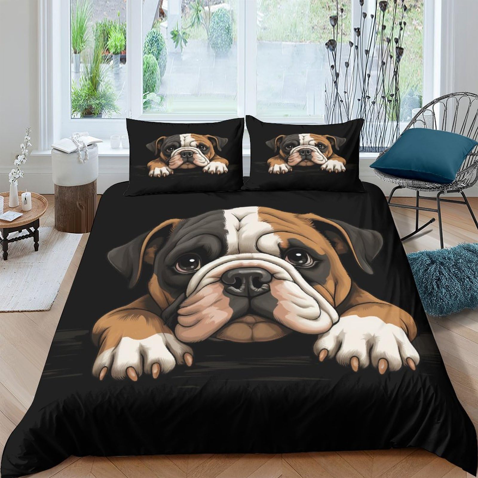 Linge de lit bouledogue ultra doux finitions haut de gamme 220x240
