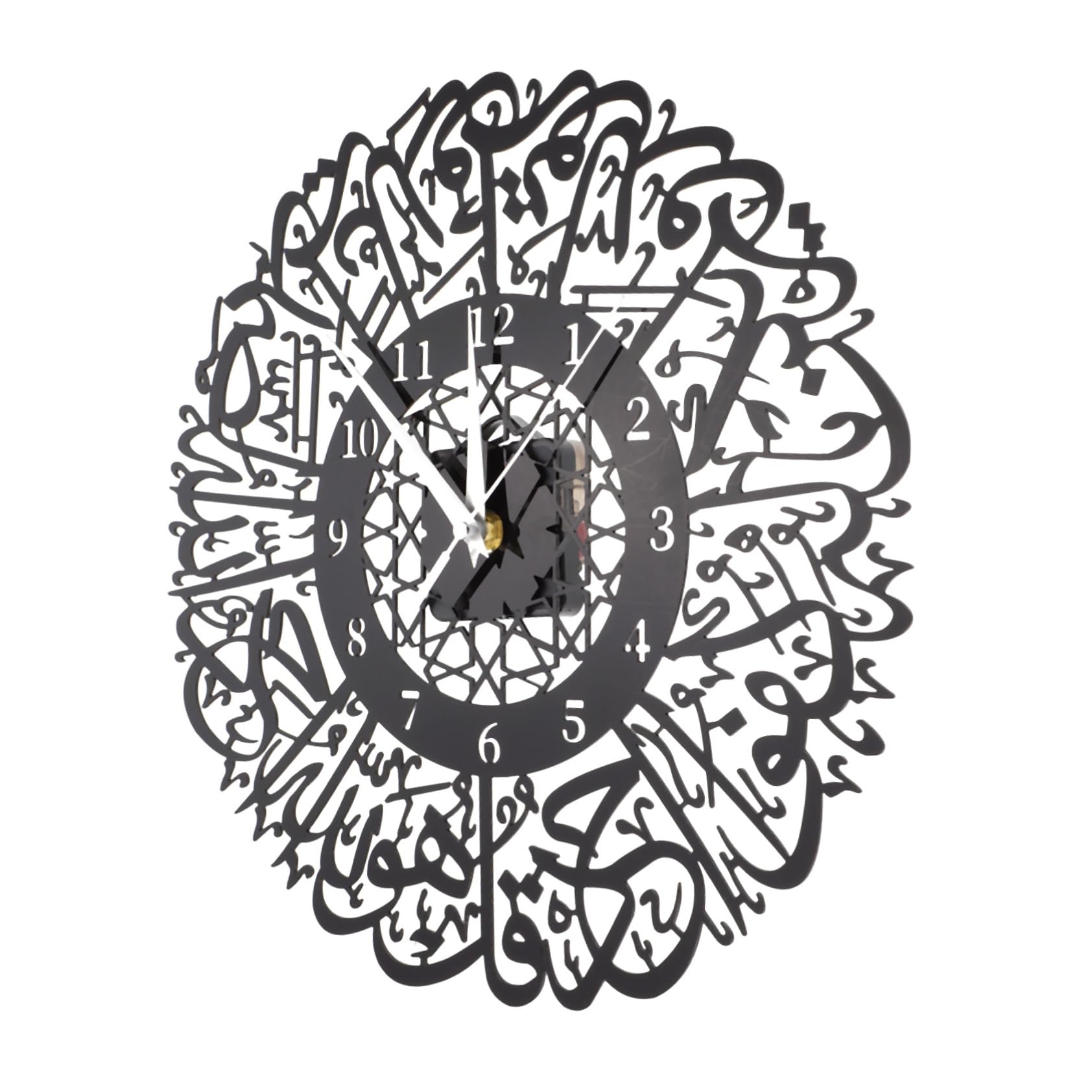Horloge murale silencieuse pour chambre, décoration murale originale acrylique noir
