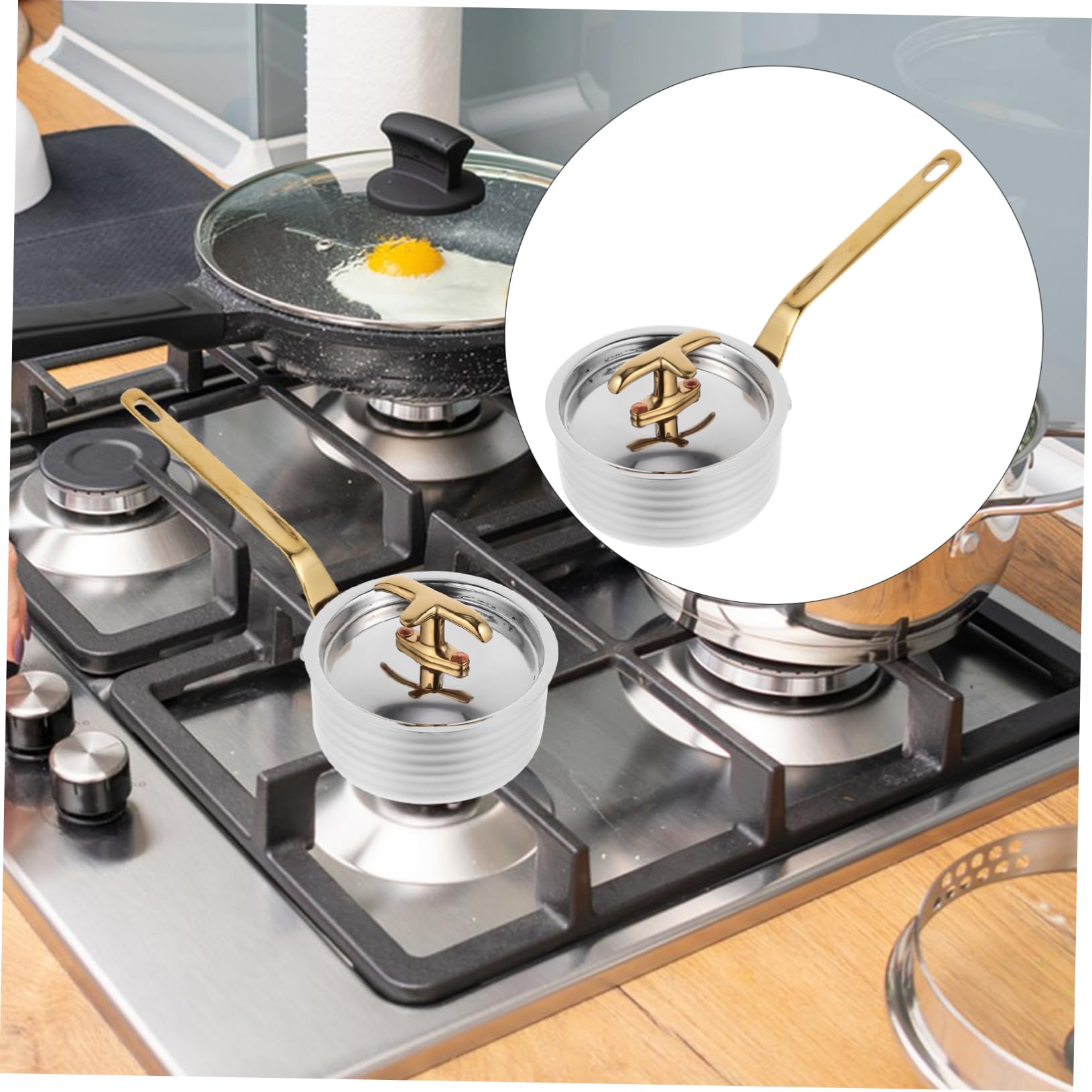 TOPBATHY Pentola per Salsa in Acciaio Inox 304 Manico e Coperchio | Argento, Superficie Liscia e Design Ergonomico, Compatibile con Piano Cottura a Induzione a Fiamma