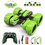 Amicool Remote Control Car Boy with Headlight, Hobby RC Car Stunt Kids Toy Gift for Boys Girls 6+ Years, Electric 4WD 2.4Ghz Double Side Rotating Race Vehicle 360 Flips Offroad Birthday Xmas