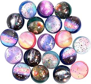 Lot de 20 balles élastiques pour enfants, cadeaux d'anniversaire d'enfants, thème espace étoilé, jouets spaceballs 30 mm pour fêtes d'anniversaire et fêtes pour filles et garçons