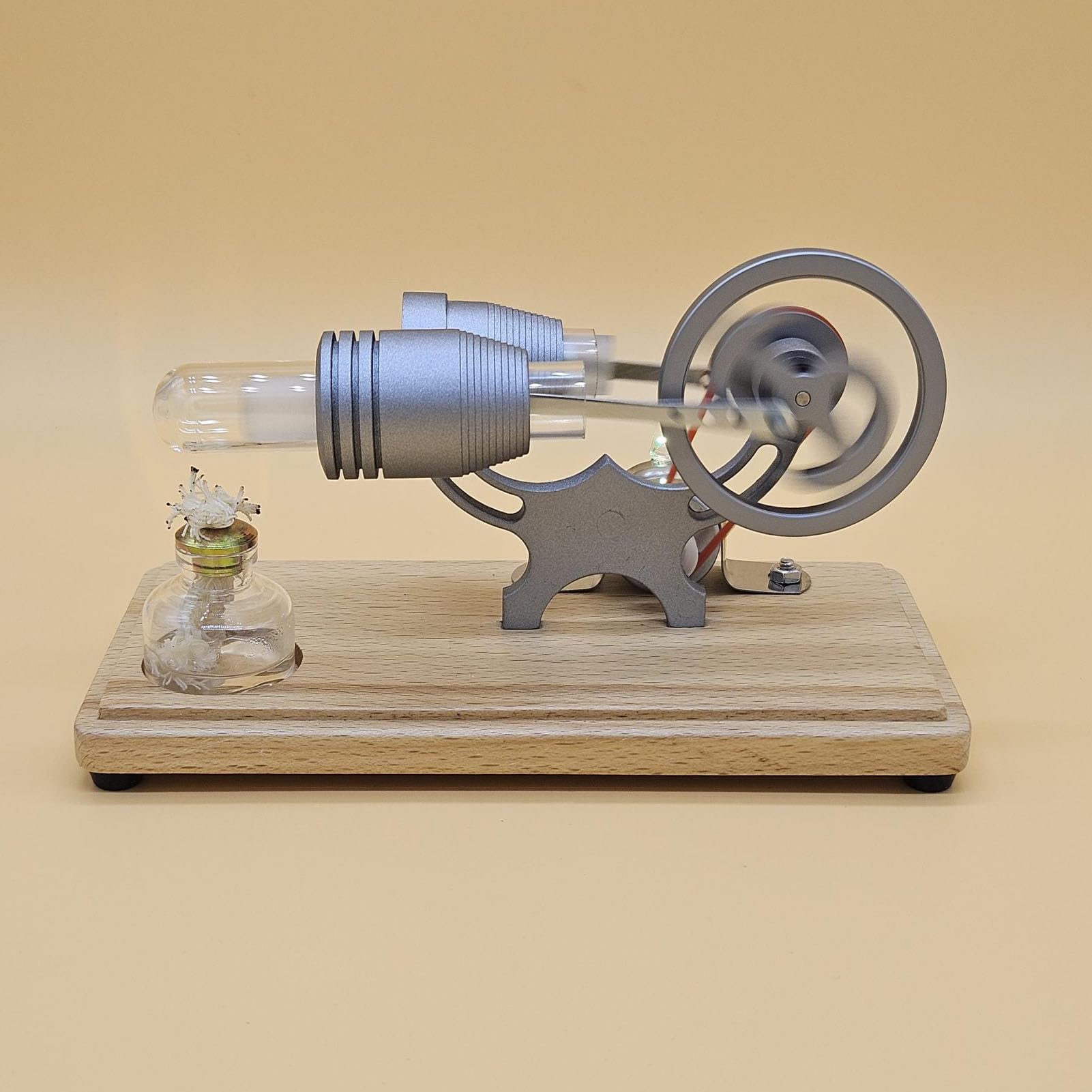 Pssopp Stirling Engine Motor Kit,Hot Air Stirling Engine Kit Mini Stirling Engine Giocattolo con Luce LED Mini Hot Air Stirling Engine Modello Motore Potenza Streaming per Bambini