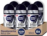 NIVEA Men Black & White Invisible Original Roll-on 6 x 50 ml, Men's Deodorant 72h, Anti-Perspirant Roll On Deodorant Against Odours, Sweat, Residues, Irritations and Stains on Light and Dark Fabrics - 1